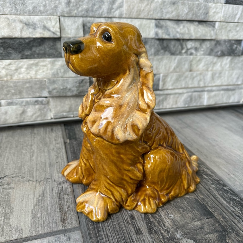 Blonde Cocker Spaniel Life Like Ceramic Sitting Dog  Figurine 9” Royal Haegee? - Picture 10 of 17